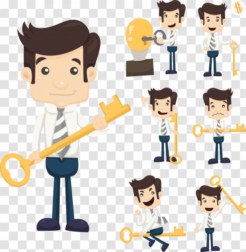 Shutterstock Clip Art - Business - The Keys Of Vector Character Transparent PNG