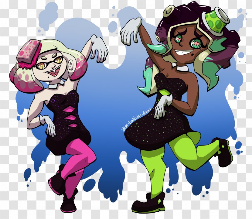 Splatoon 2 Fresh Off The Hook Amiibo - Watercolor - Squid Transparent PNG