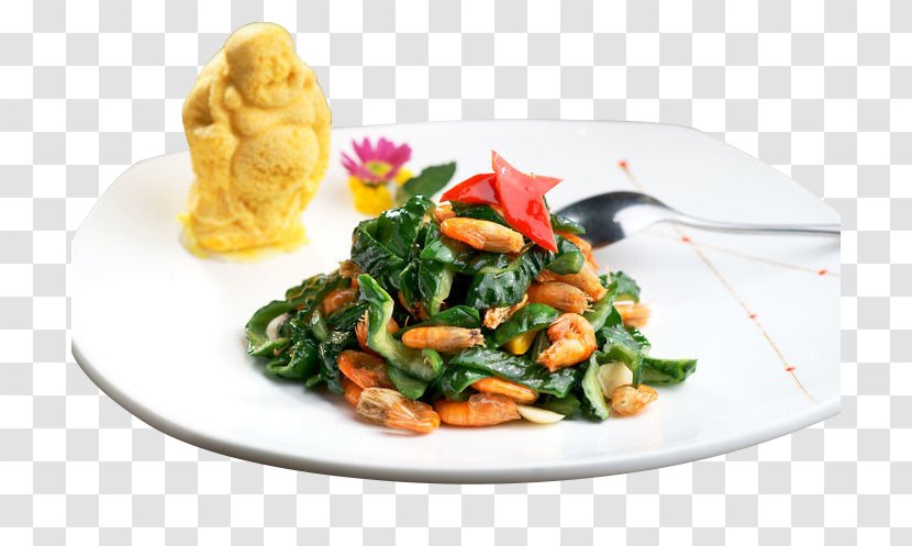 Chinese Cuisine Vegetarian Melon Shrimp Food - Salad - Crisp Transparent PNG