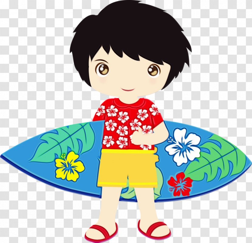Clip Art Luau Vector Graphics Hawaiian Beaches Illustration - Child - Surfboard Transparent PNG