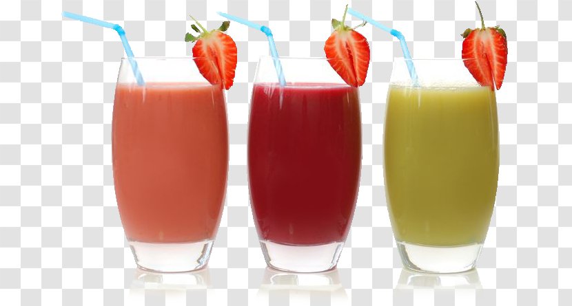 Strawberry Juice Smoothie Milkshake Cocktail Garnish - Milchmischerzeugnis - Milk Transparent PNG