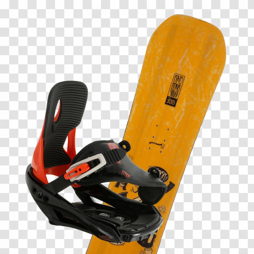 Ski Bindings Decathlon Wed'ze Junior Snowboard Bindings, Faky 300 Black, White And Yellow Snowboarding Skiing Sports - Skis Rossignol Transparent PNG