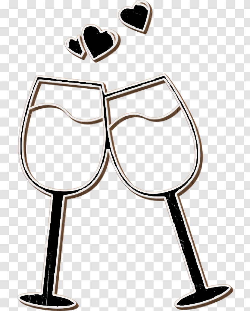 Food Icon Couple Of Glasses In A Brindis For Love Icon Celebrations Icon Transparent PNG
