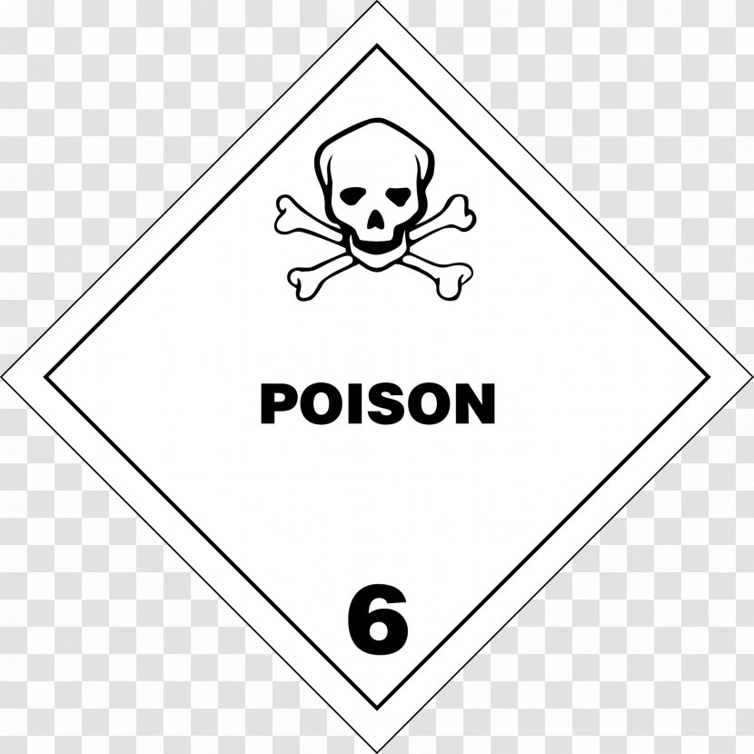 Placard Dangerous Goods Toxicity HAZMAT Class 6 Toxic And Infectious Substances Label - Gas - Poison Transparent PNG