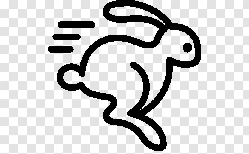 Rabbit Running - Black And White - Slowly Transparent PNG