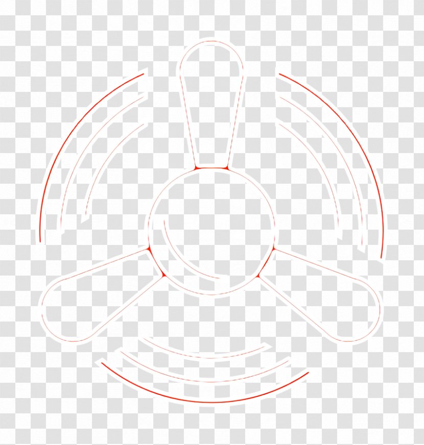 Fan Icon Outline Red - Neon - Emblem Transparent PNG