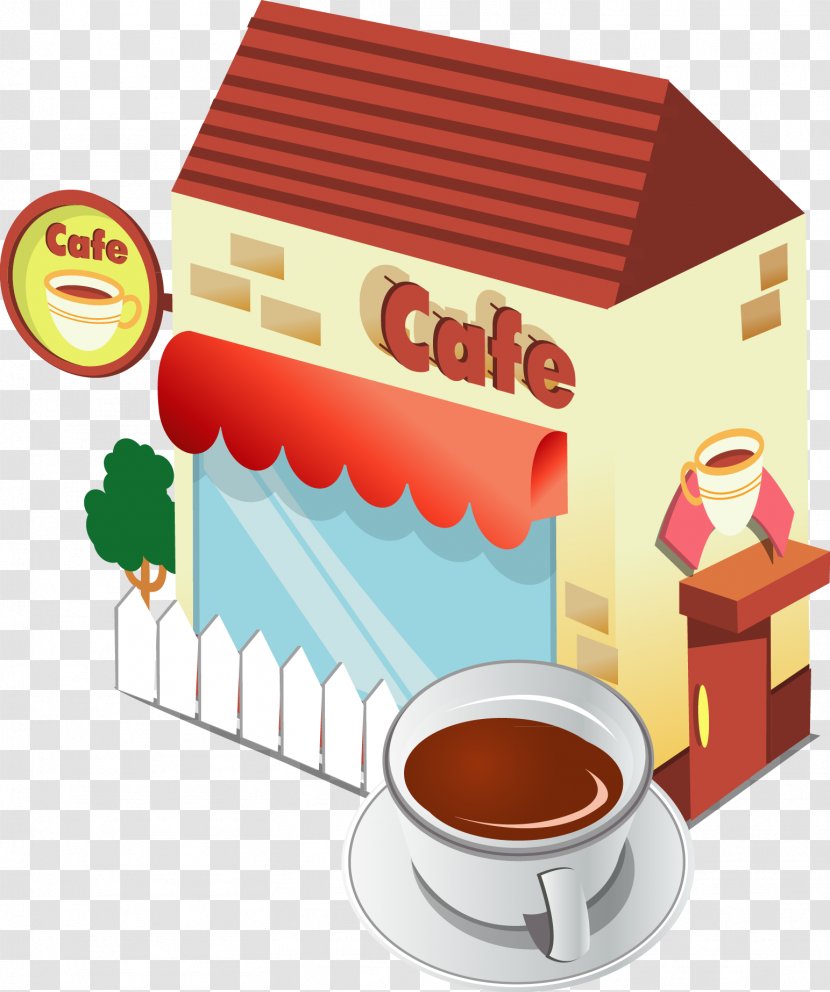 Coffee Cafe Template - Cartoon Shop Transparent PNG
