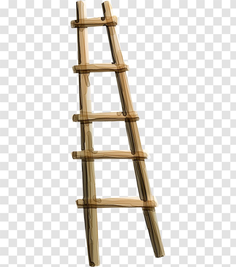 Wood Ladder Cartoon - Painted Wooden Transparent PNG