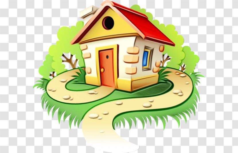 House Clip Art Property Cartoon Home - Watercolor - Building Real Estate Transparent PNG