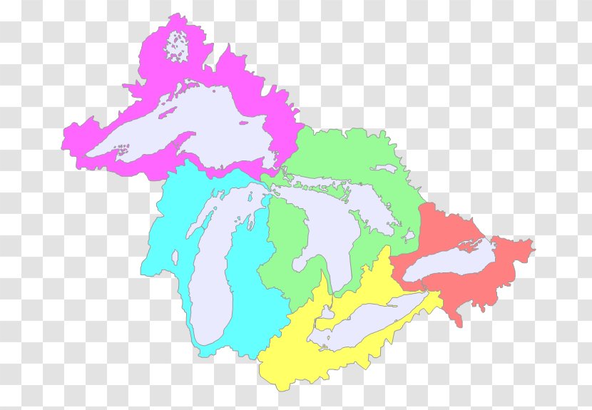 Great Lakes Region Basin Lake Superior Erie Huron - Map Transparent PNG