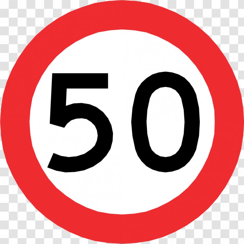 Traffic Sign Speed Limit Road Regulatory - Signage - 50 Transparent PNG