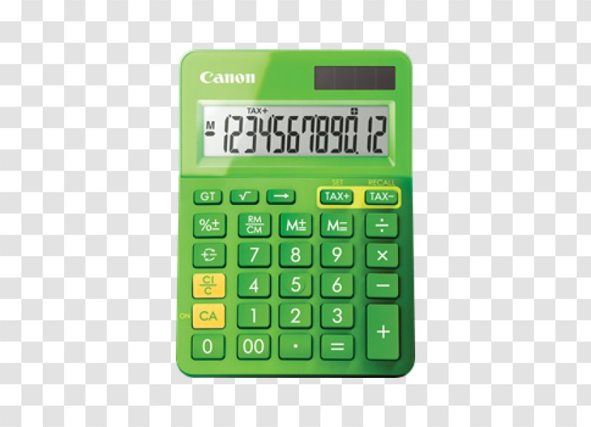 Canon LS-123K Calculator Office Supplies Electric Battery - Metal Transparent PNG