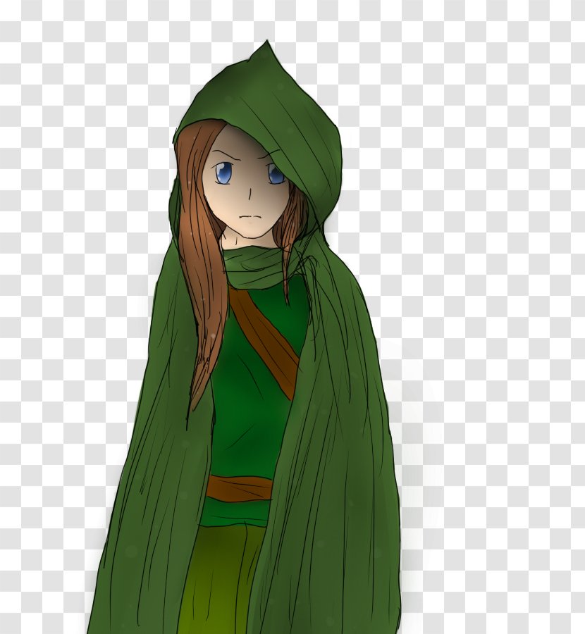 Green Long Hair Cartoon Outerwear - Apprentice Transparent PNG