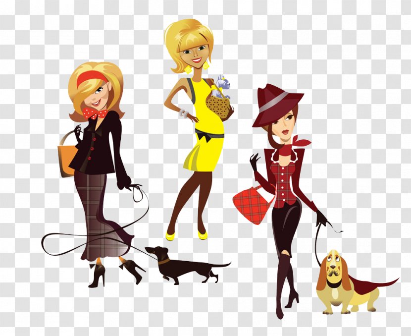 Cartoon Character Clip Art - Fashionable Women Transparent PNG