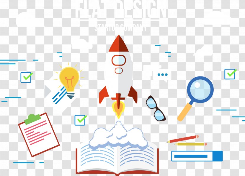 Rocket Launch Clip Art - Skyrocket - Vector Illustration Scene Transparent PNG