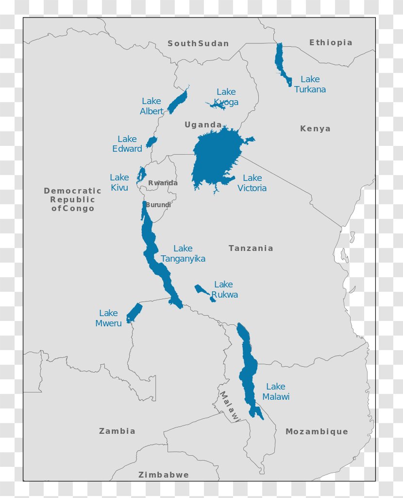Lake Tanganyika Victoria Kivu Turkana Malawi - Rift Valley Lakes Transparent PNG