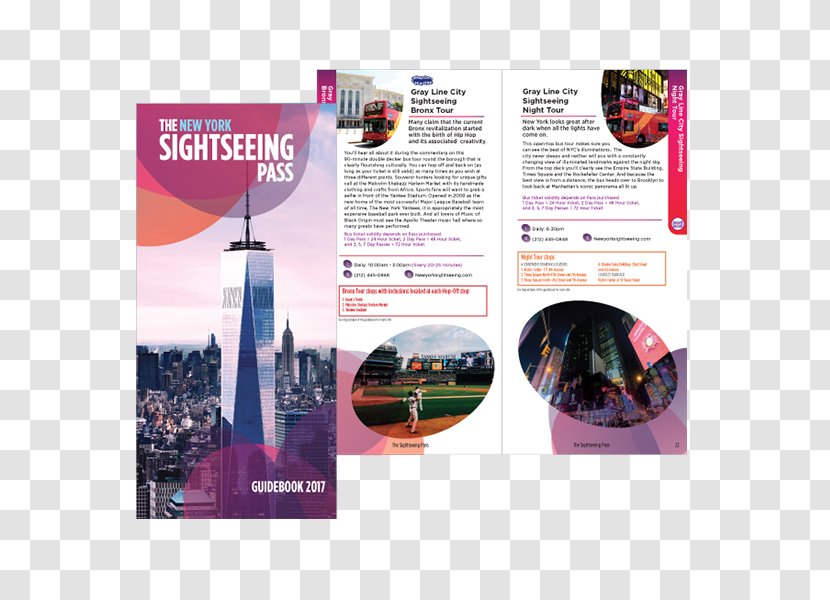 The SightSeeing Pass NYC Brochure Guidebook Idea Graphic Design - Advertising - Sightseeing Map Transparent PNG