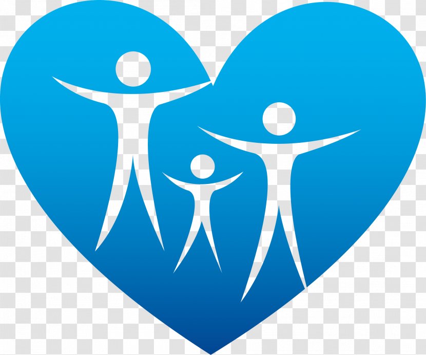 Silhouette Family Photography Illustration - Heart - Blue Transparent PNG