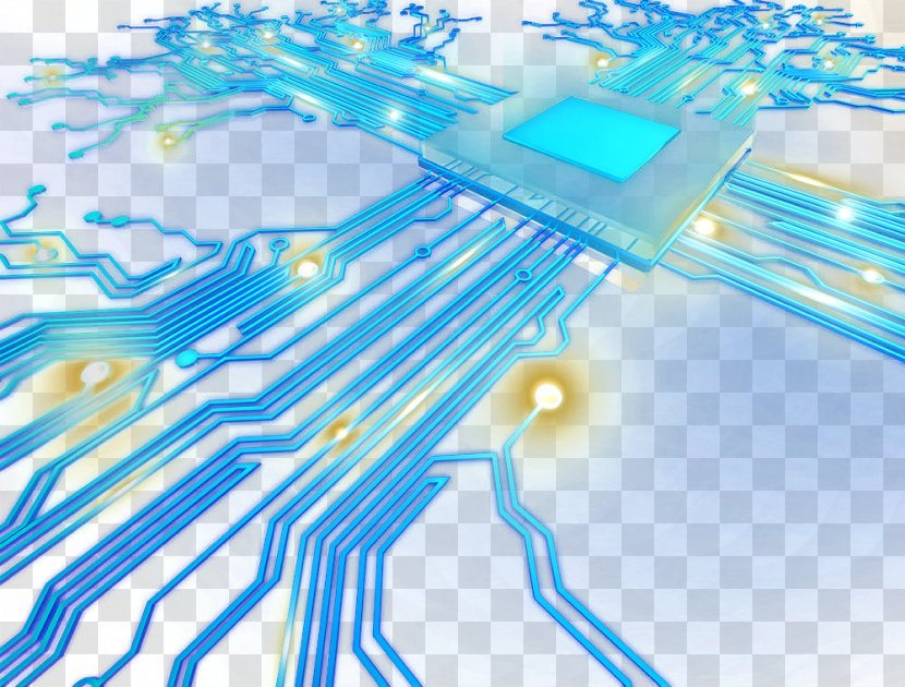 Technology Integrated Circuit Icon - Blue - Chip Decorative Background Transparent PNG