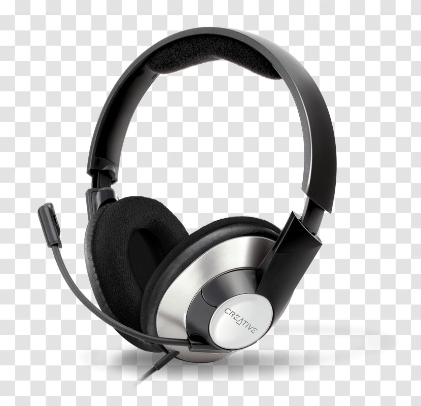 Microphone Headphones Headset Creative Technology Loudspeaker - Noisecanceling Transparent PNG