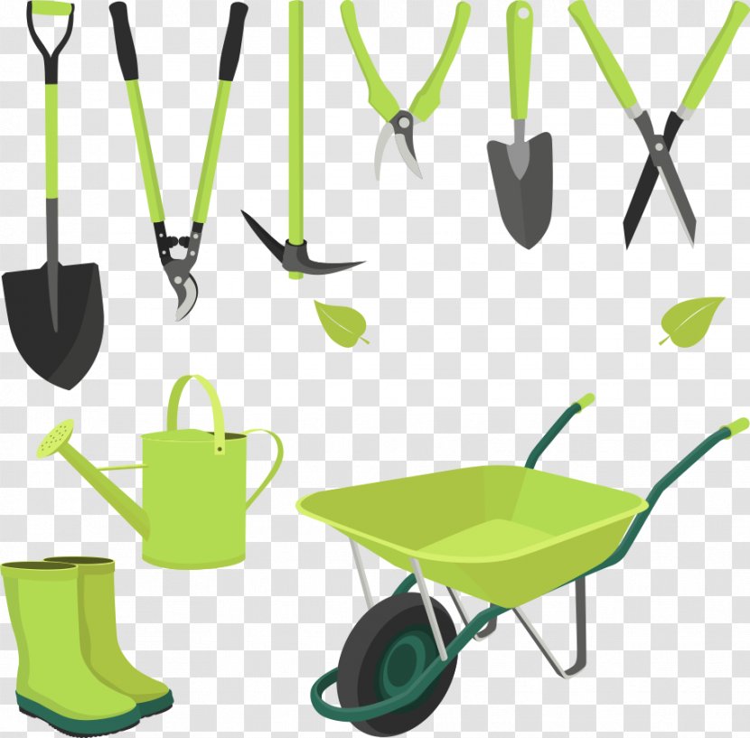 Garden Tool Gardening Spade - Vector Carts And Shovels Transparent PNG