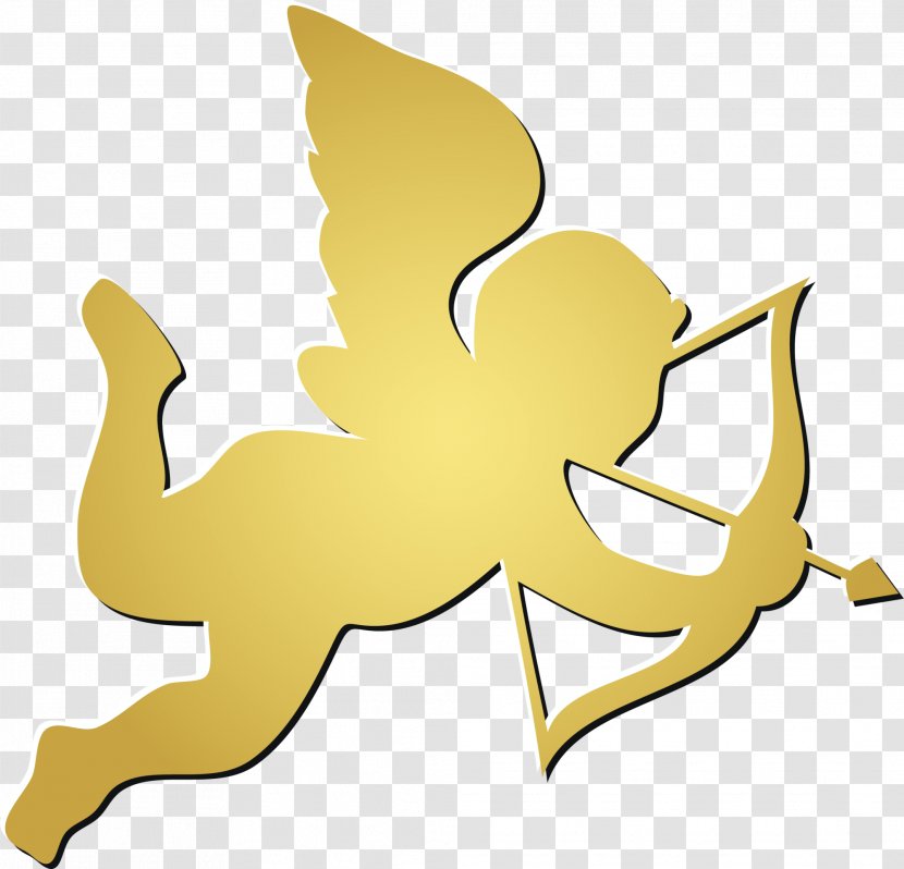Cupid Archery Clip Art - Love - Golden Simple Transparent PNG