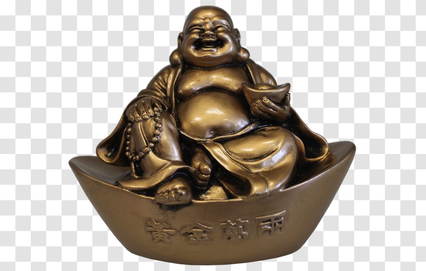 Buddha Budai Figurine Luck Feng Shui - Brass Transparent PNG