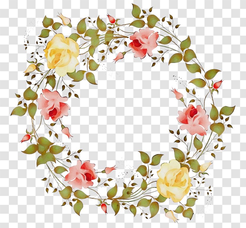 Watercolor Wreath Flower - Paint - Prickly Rose Camellia Transparent PNG