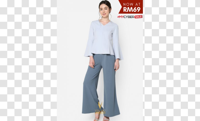 Blouse Waist Pants Clothing Pattern - Neck - Grey Group Malaysia Transparent PNG