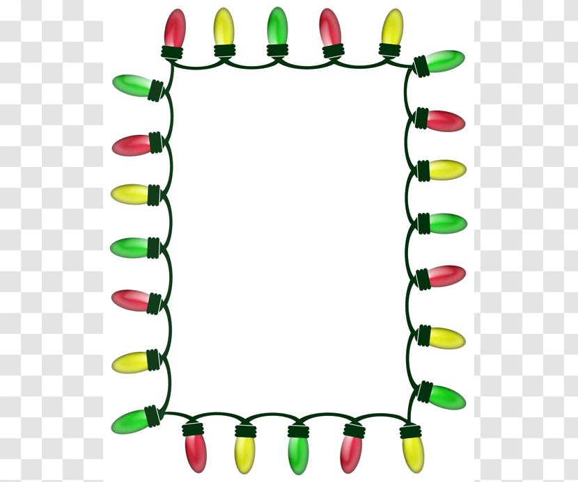 Christmas Lights Santa Claus Clip Art - Body Jewelry - Animated Borders Cliparts Transparent PNG