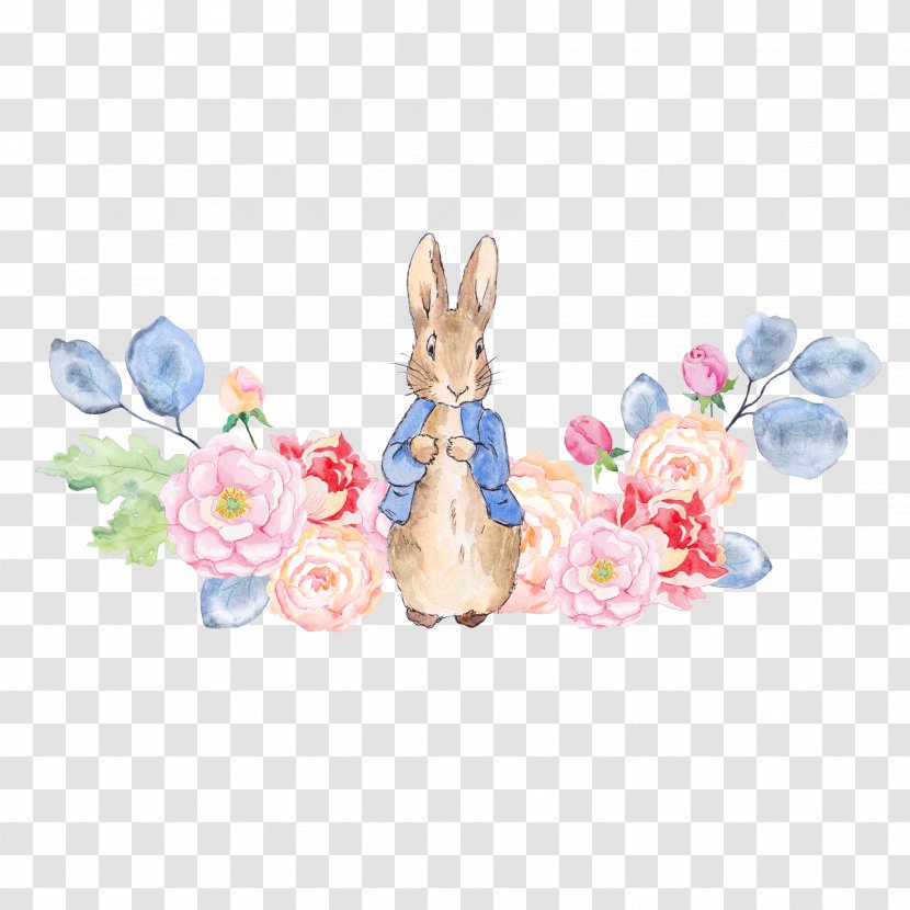 The Tale Of Peter Rabbit Clip Art - Easter Bunny - And Flowers Transparent PNG