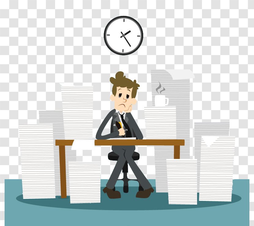 Business Marketing Service Management Organization - Presentation - Work Piles Of Man Vector Transparent PNG