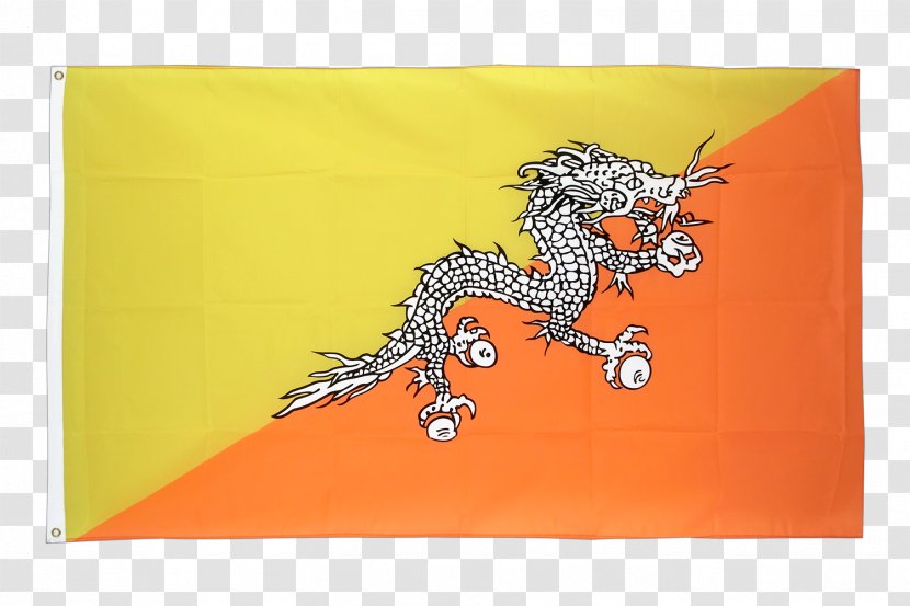 Flag Of Bhutan Fahne Yellow - De Transparent PNG