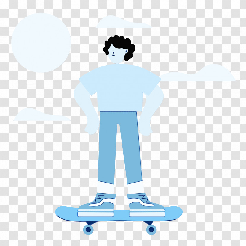 Cartoon Skateboarding Line Skateboard Equipment Transparent PNG