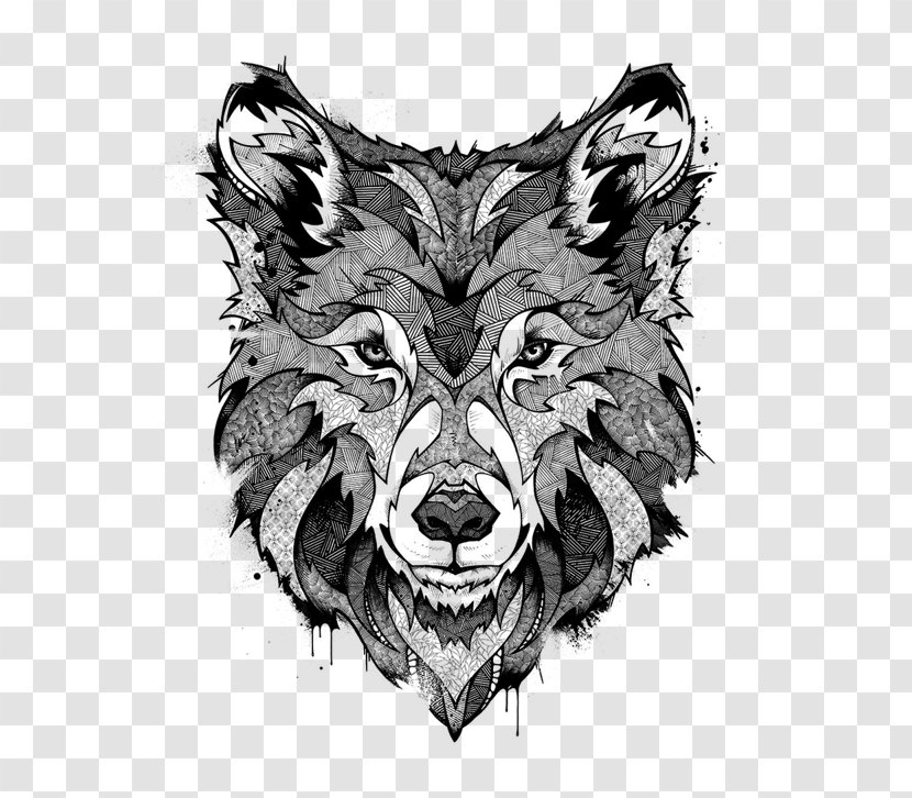 Gray Wolf Drawing Art Sketch - Frame - Silhouette Transparent PNG