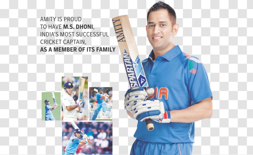 MS Dhoni Amity University, Noida Cricketer Batting - Brand - Blue Transparent PNG