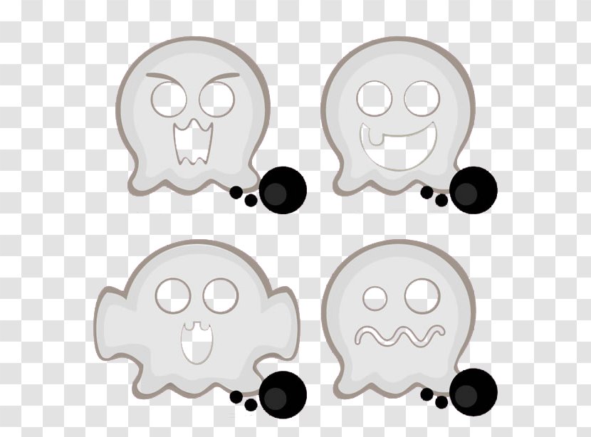 Ghostimps Halloween Festival - Skull - White Ghost Vector Material Transparent PNG