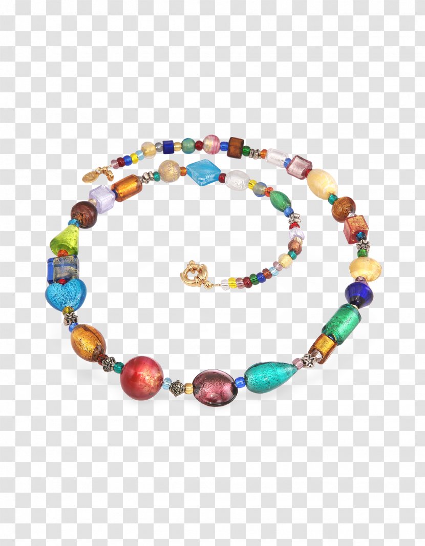 Murano Bead Turquoise Necklace Bracelet - Gold - Beads Transparent PNG