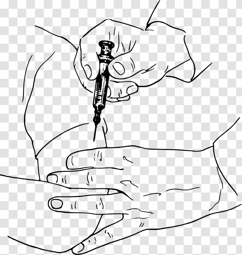 Hypodermic Needle Injection Syringe Clip Art - Watercolor - Nurse Clipart Transparent PNG