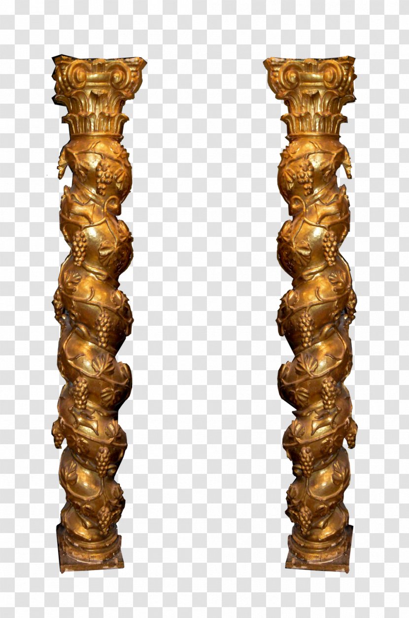 18th Century Polychrome Sculpture Estofado Brass - Technique Transparent PNG