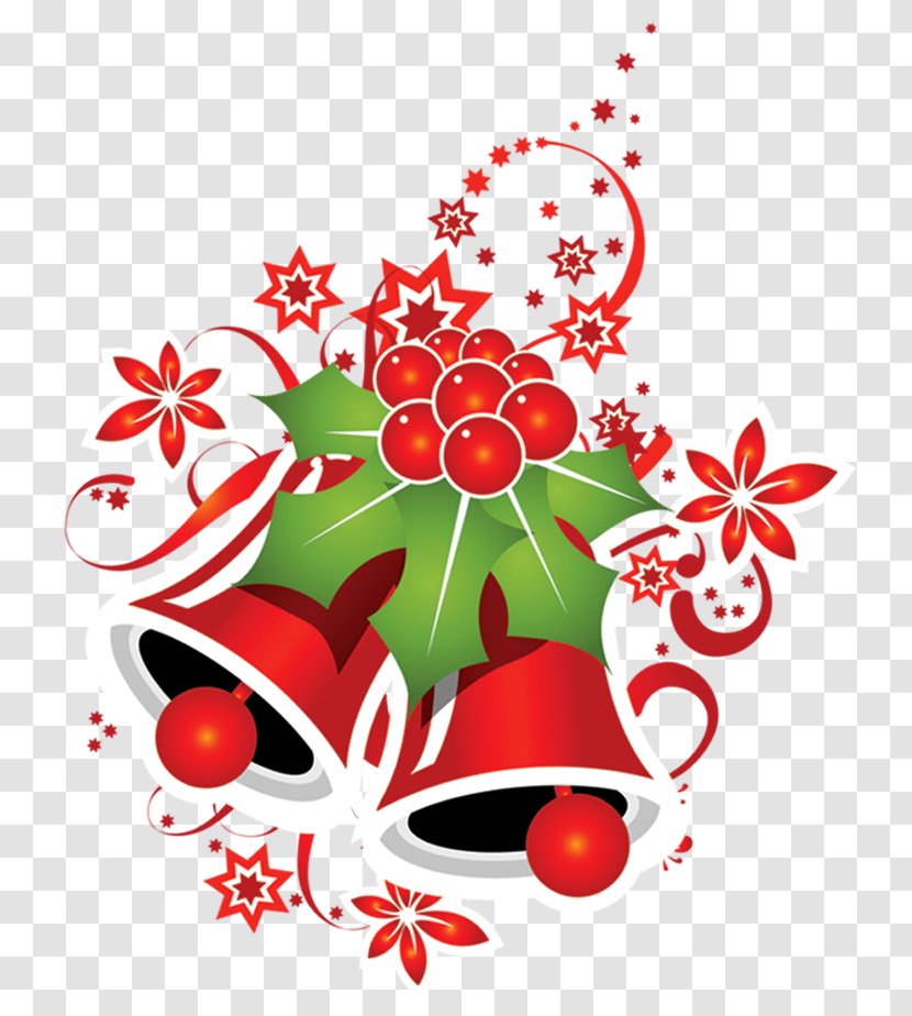 Christmas Clip Art - Flower - Red Bells Clipart Transparent PNG