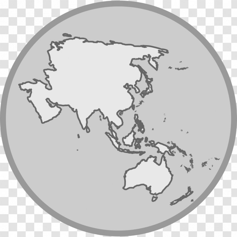Atlantic Ocean Pacific World Map Earth - Black And White Transparent PNG
