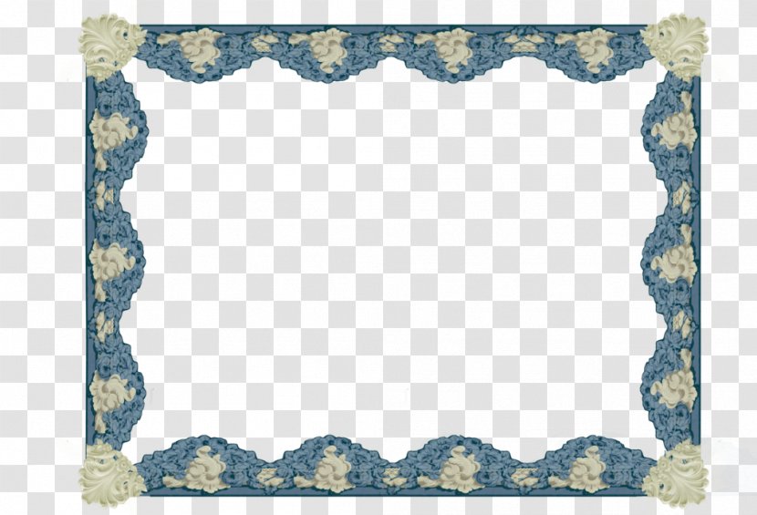 Picture Frames Pattern - Blue - Shabby Chic Transparent PNG