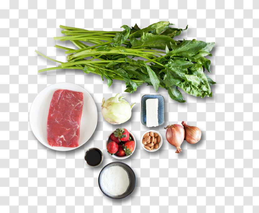 Leaf Vegetable Spinach Salad Flank Steak Vegetarian Cuisine Recipe - Shallot Transparent PNG