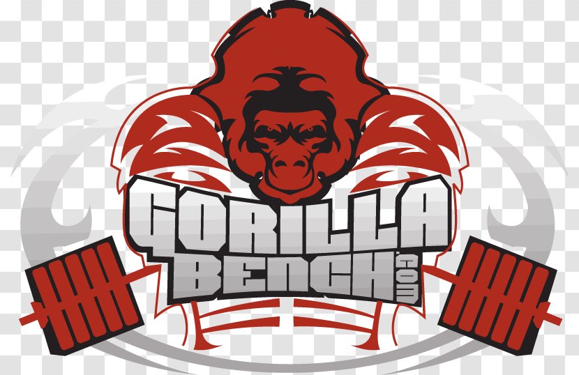 Gorilla Bench Fitness Centre Logo Clip Art - Watercolor Transparent PNG