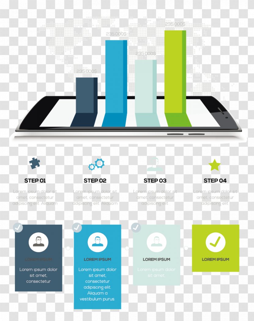 User Interface Design Infographic - Online Advertising - Histogram Phone Transparent PNG