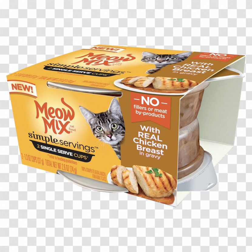 Meow Mix Simple Servings Wet Cat Food Gravy - Chicken Transparent PNG