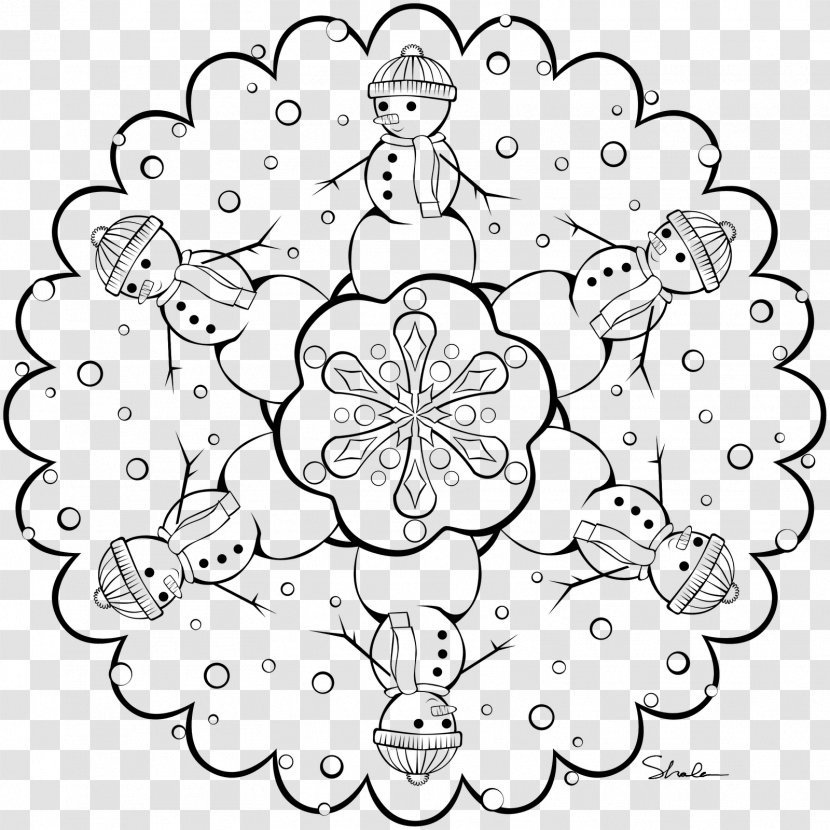 Mandala Coloring Book Snowman Child Olaf - Cut Flowers Transparent PNG