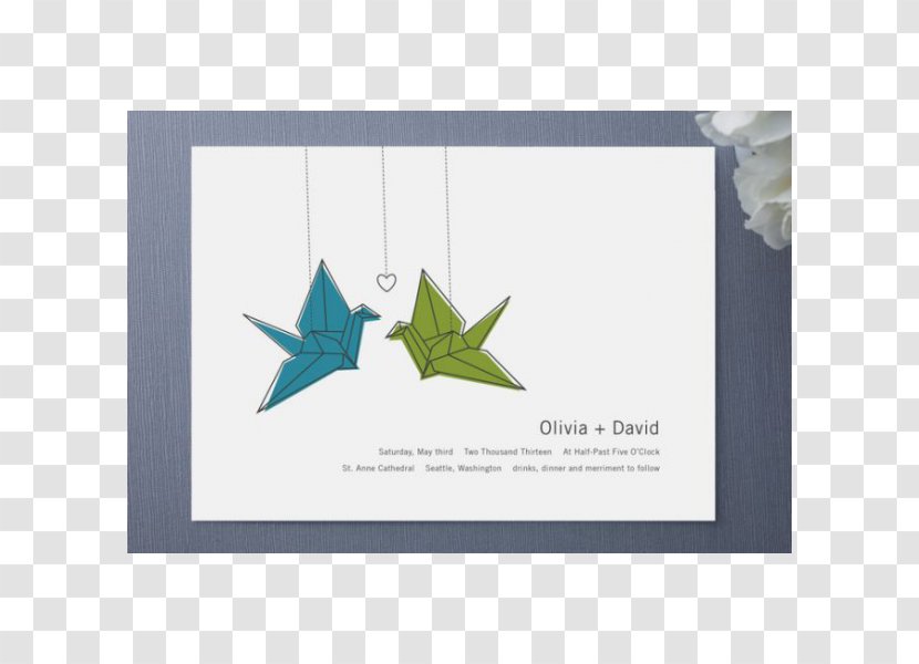 Wedding Invitation Paper Crane Origami Orizuru - Leaf Transparent PNG