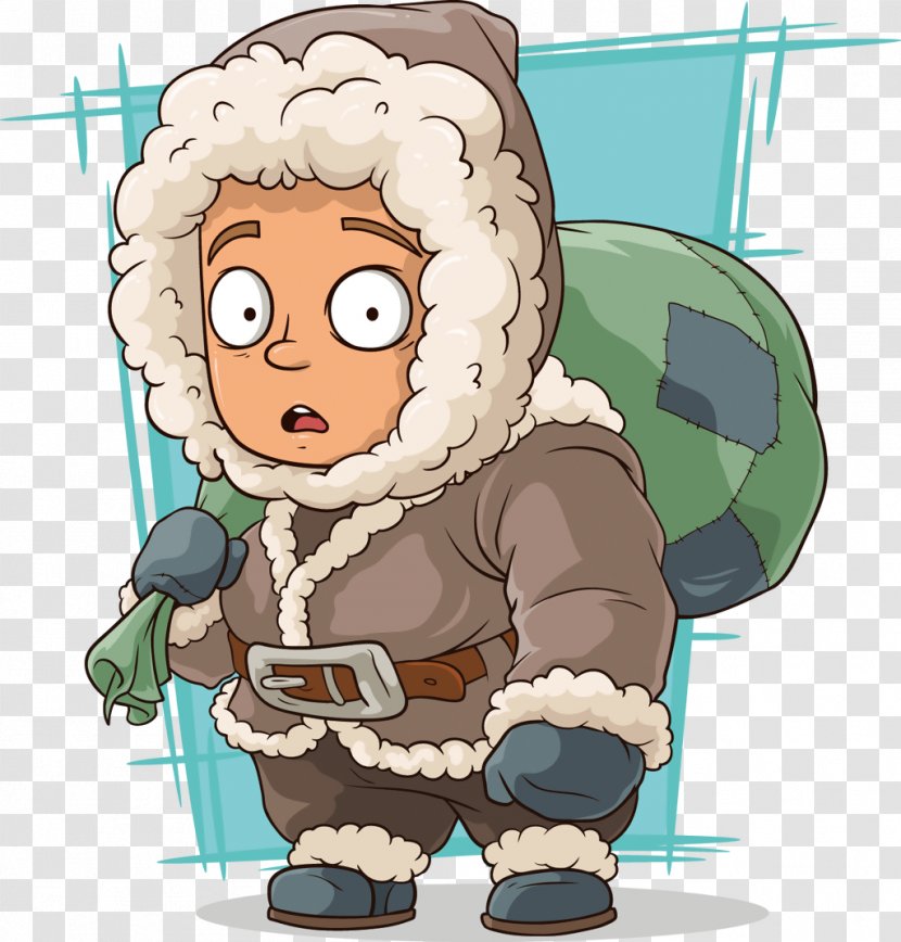 Arctic Cartoon - Boy - Igloo Transparent PNG